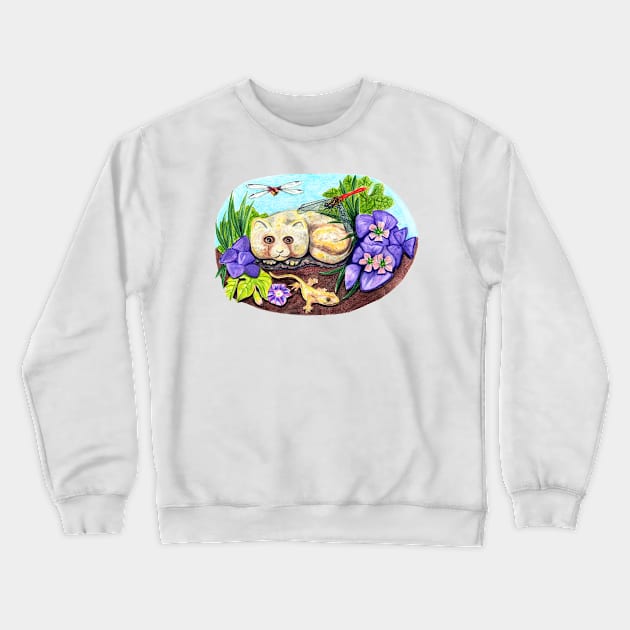 Cat Nap Crewneck Sweatshirt by WaterGardens